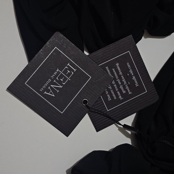 MAC DUGGAL size 12 ONE SLEEVE BEADED CUFF SIDE TWIST black GOWN Dress Womens - Picture 5 of 5